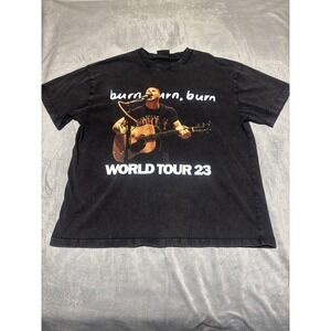 Zach Bryan Shirt Mens Large Black Burn Burn Burn World Tour 23 Concert Tee